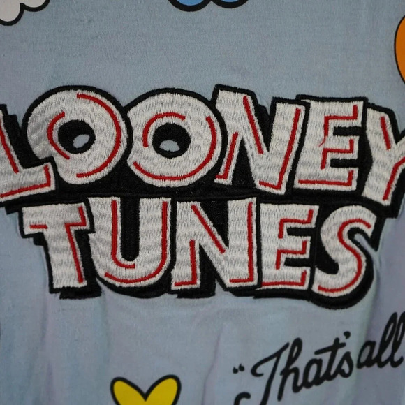 Looney tunes blue Bugs Bunny Tweety bird Sylvester that's all folks top‎ Large - Picture 3 of 6